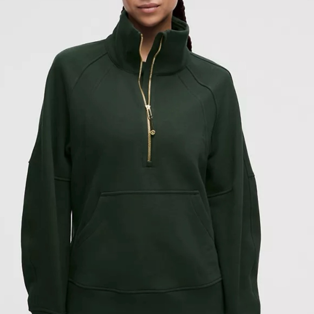 Lululemon NWT, still in package, Women's Scuba Long Funnel Neck w/Gold Half-Zip
